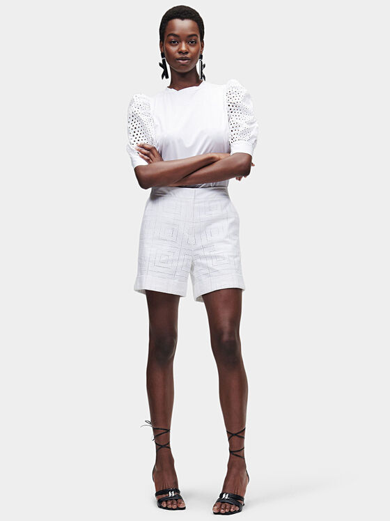 White shorts with embroidery - 1