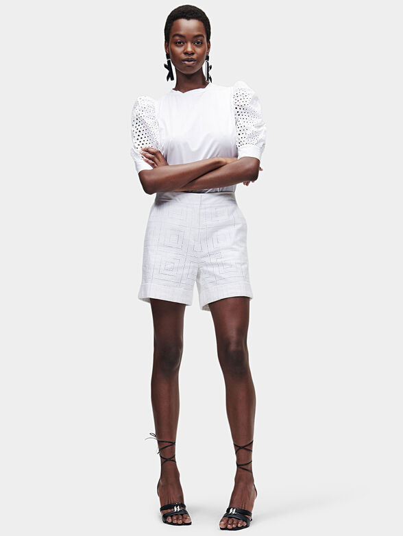 White shorts with embroidery - 1