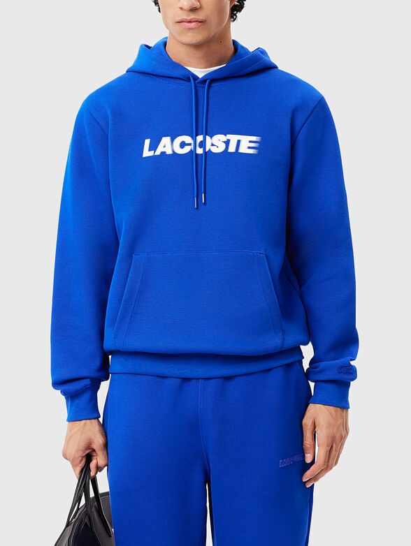 Sweatshirt with hood and accent logo print - 0