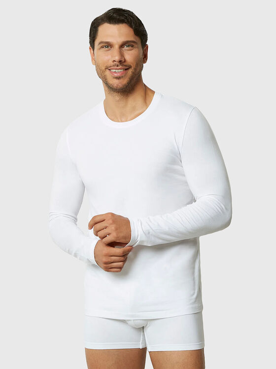 Μακριμάνικη λευκή μπλούζα NEW SIMPLY - 1