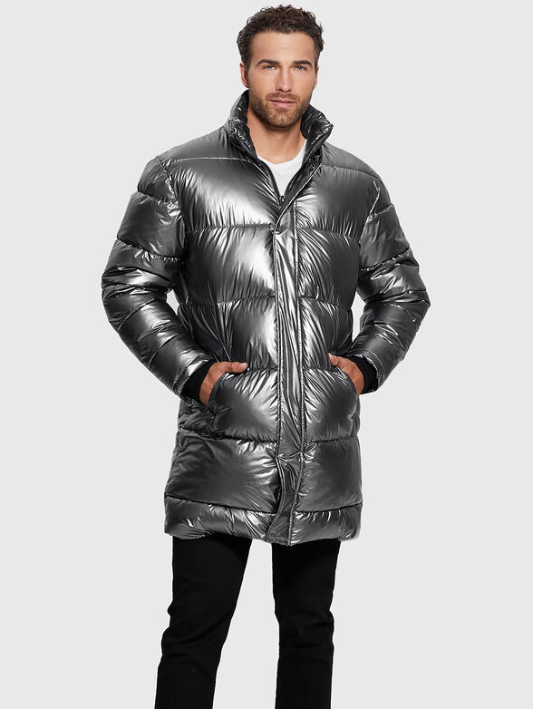 Puffer jacket with metallic effect - 1