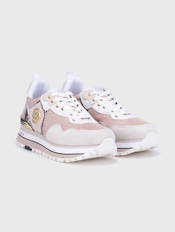 Pink sports shoes with glittering accents - 2
