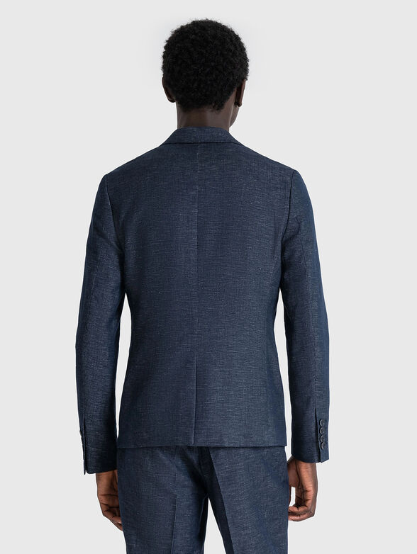 ZELDA dark blue cotton and linen blazer - 2