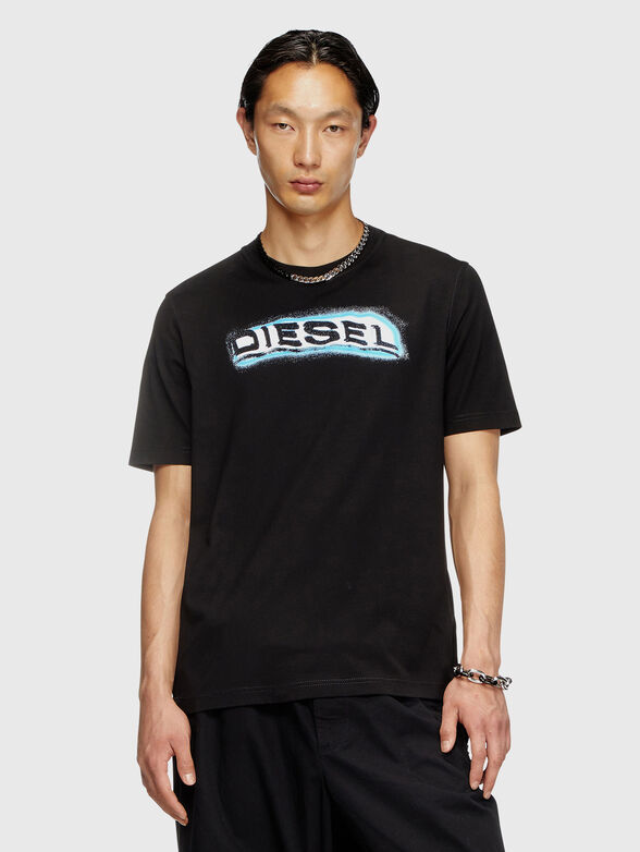T-ADJUST-R4 black T-shirt with logo print - 1