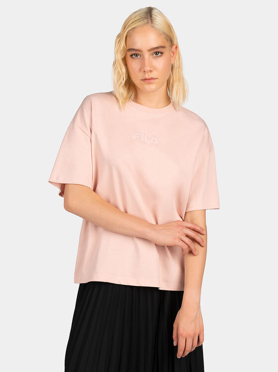 Υπερμεγέθη ροζ μπλουζάκι AMALIA με λογότυπο - 1