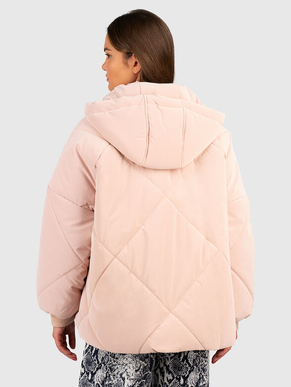 Hooded pink puffer jacket  - 3