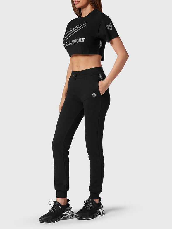 Logo detail jogging trousers in black  - 3