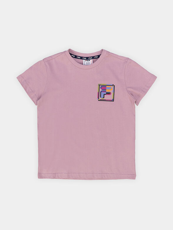 BELLUNO pink T-shirt with contrasting logo detail - 1