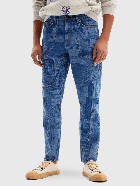 Jeans with artistic print - 0