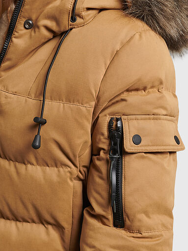 Beige parka with hood - 3