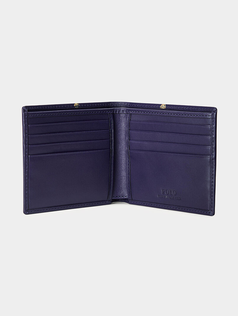 Blue wallet BILLFOLD with print - 3