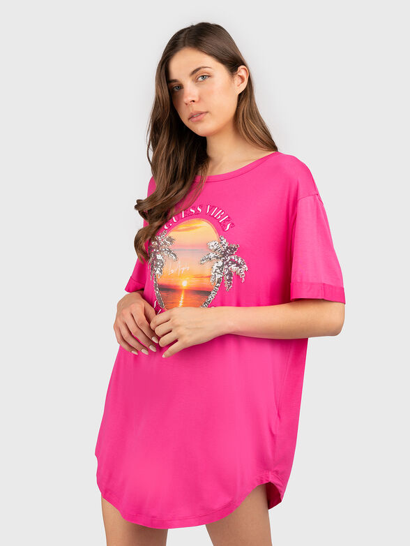 T-shirt dress in black - 1