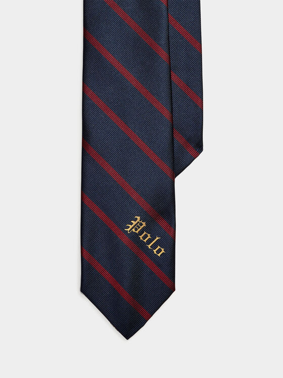 Silk tie with accent stripes - 1