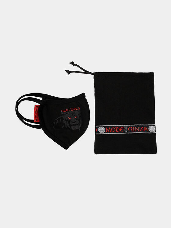 Μαύρη βαμβακερή unisex μάσκα προσώπου - 1