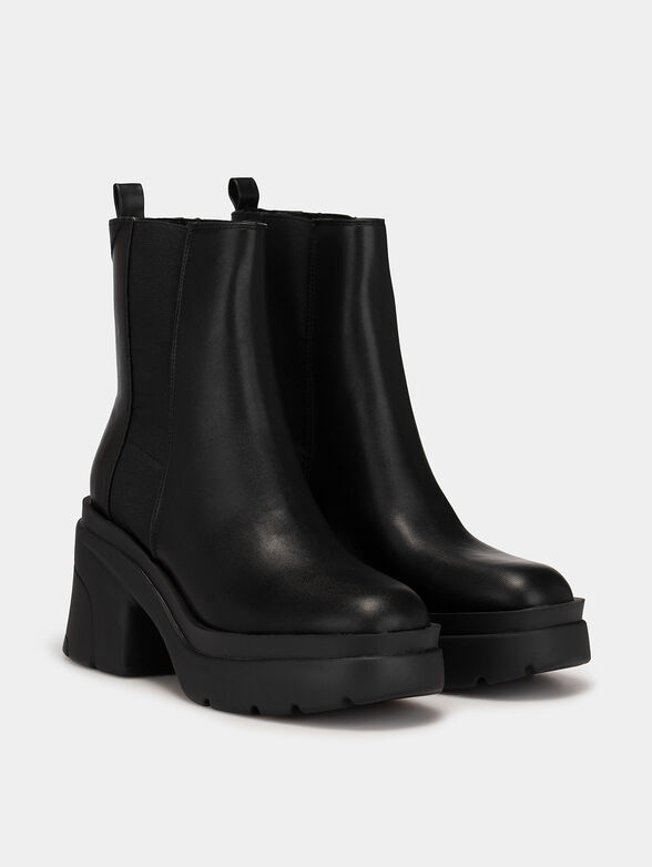 VANETA black ankle boots with elastic inserts - 2