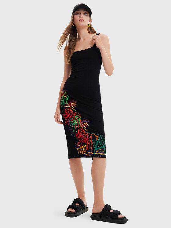LIZ black dress with contrasting accents - 1