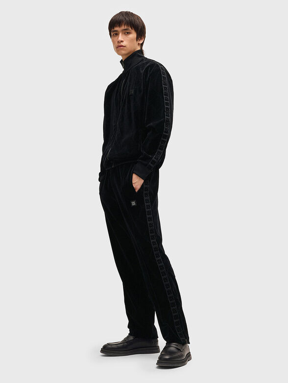 Velvet tracksuit with monogram - 3