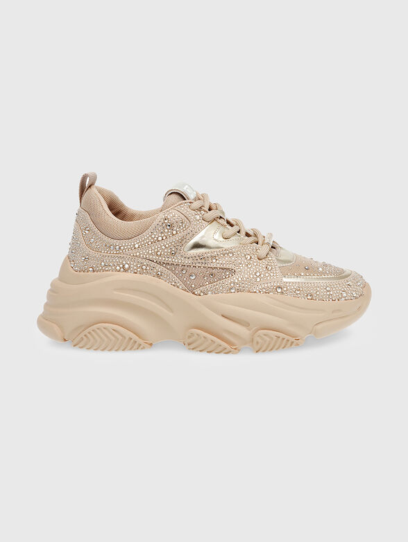 PRIVY sneakers in beige with rhinestones - 1