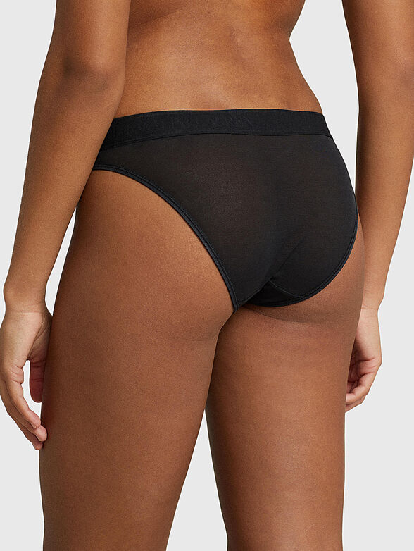 Black sports panties with logo detail - 2