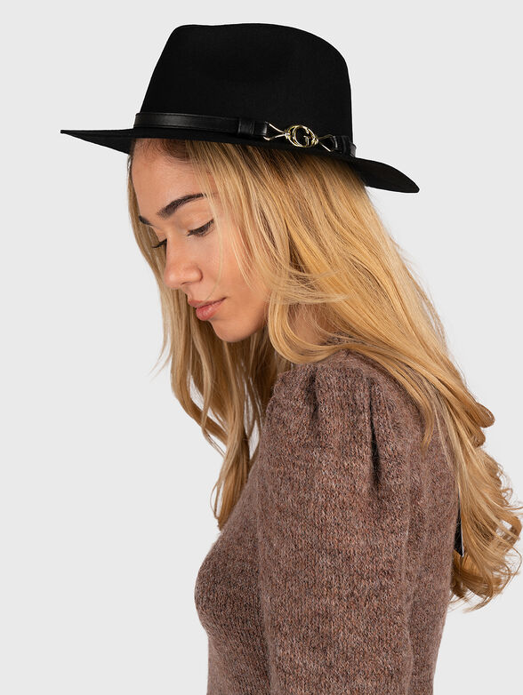 Wool Fedora hat with logo accent - 2