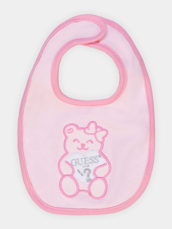 Bib with bear appplique - 1