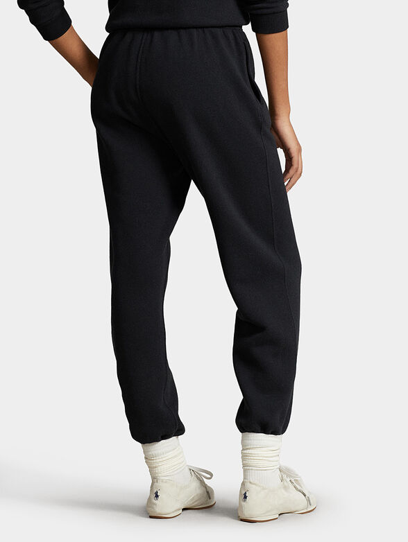 Black sports pants with logo embroidery - 1