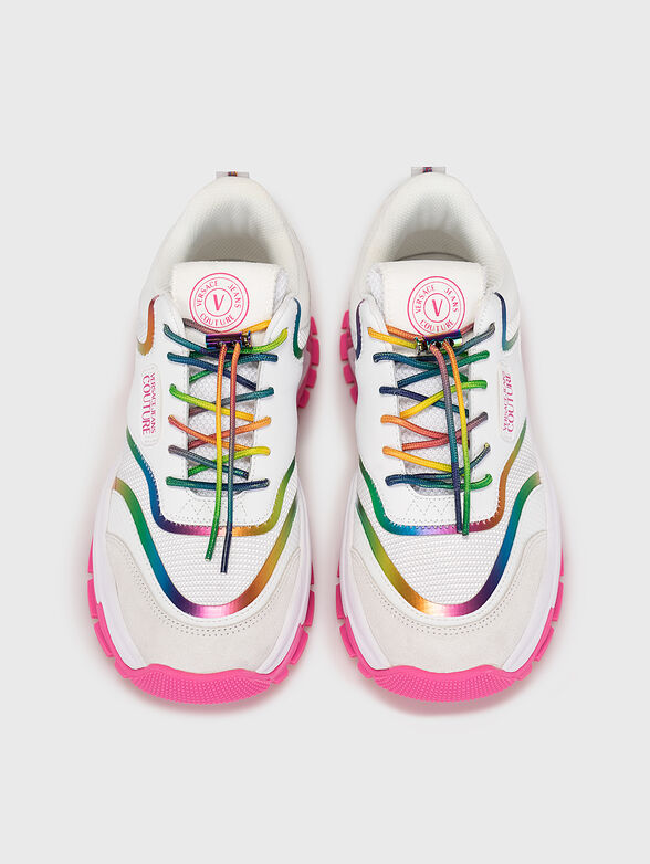 White sports shoes with colorful accents - 6