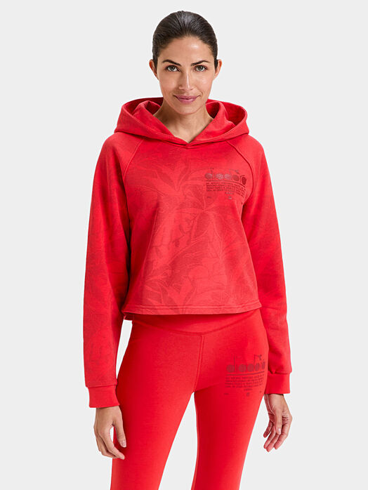 MANIFESTO cropped sports sweatshirt with hood