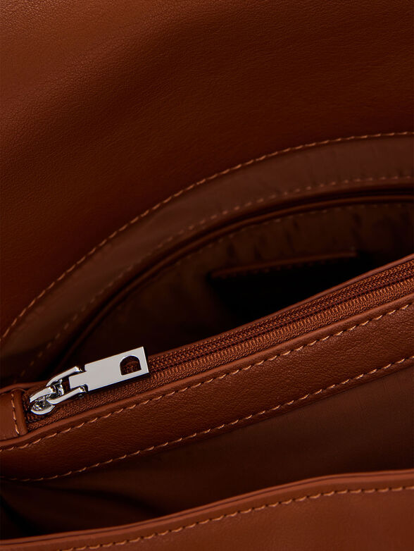 Brown backpack with maxi logo - 4