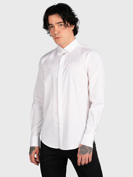 White cotton blend shirt
