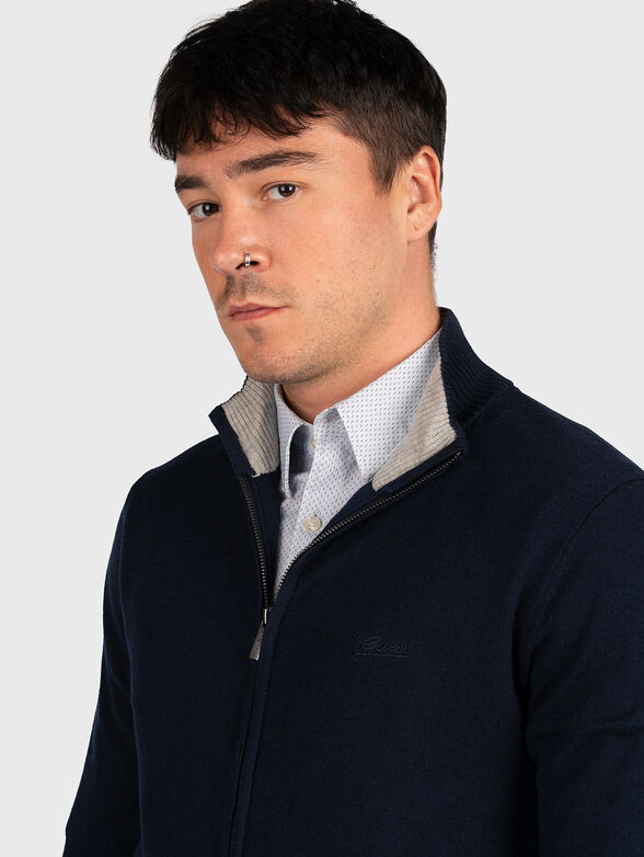 ORVAL cardigan with zip and embroidered logo - 2