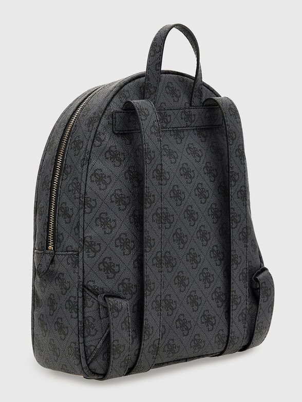 Grey backpack with monogram logo print - 2