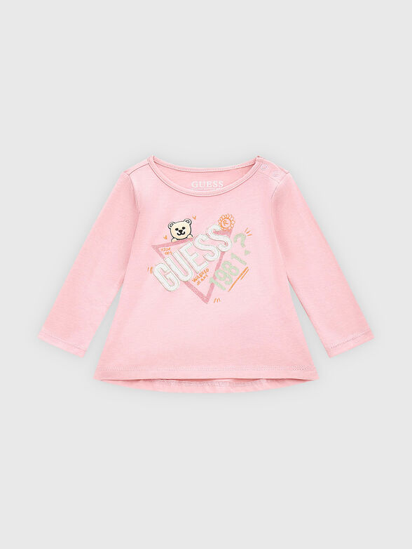 Contrast logo print blouse - 1