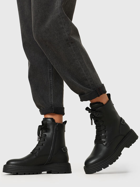 Black ankle boots with logo detail - 2