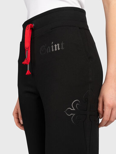 JL003 black sports trousers with print - 3