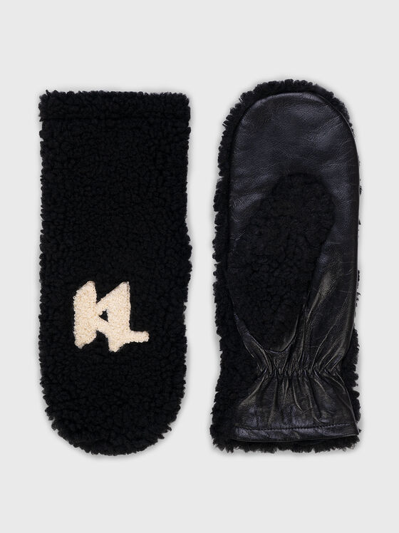K/KL SHEARLING gloves with logo accent - 1