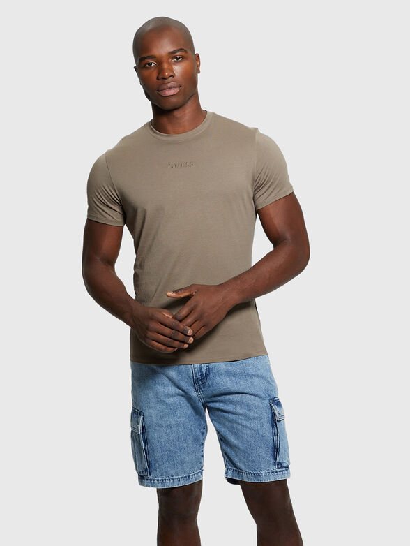 Black T-shirt with logo embroidery - 1