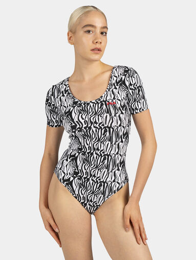 BYTOM AOP bodysuit with short sleeves and zebra print - 4