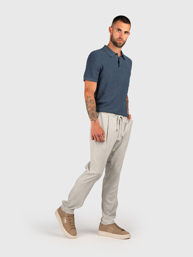Trousers with waist  ties and pockets - 5