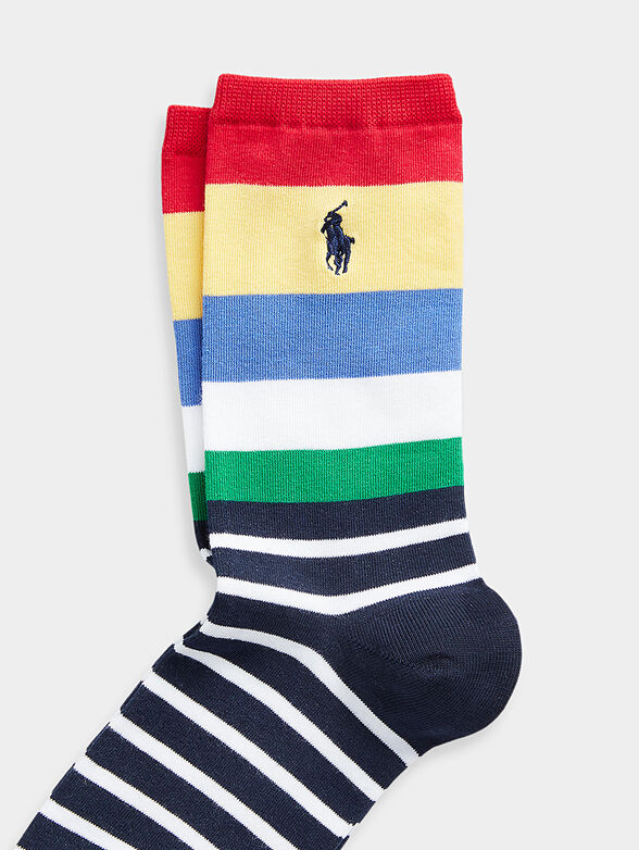 Socks with striped multicolour print - 2