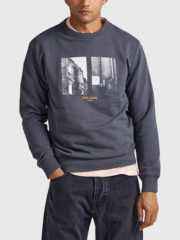 Cotton sweatshirt with print  - 1