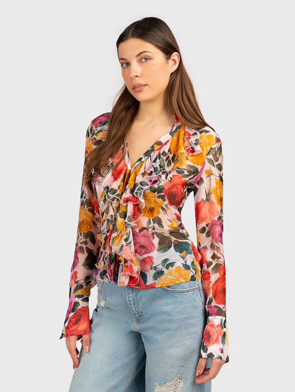 Shirt with floral print - 1
