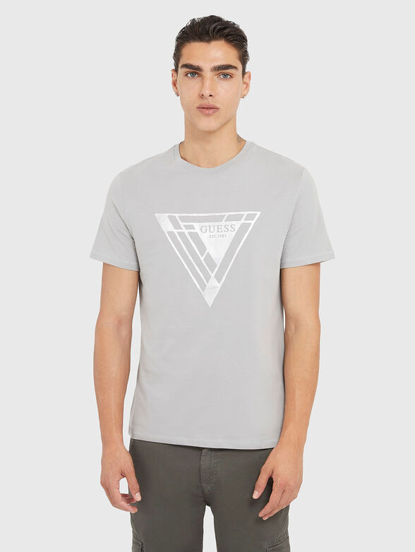 Black T-shirt with contrast detail  - 1