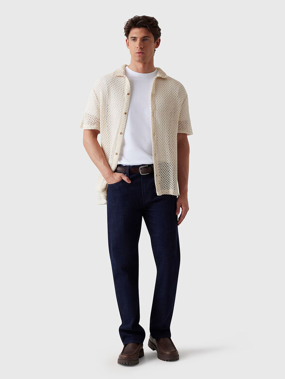 Knitted shirt with short sleeves - 1