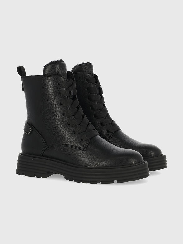 Black ankle boots with logo detail - 3
