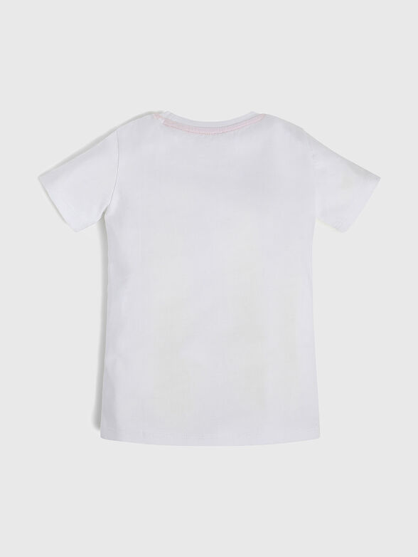 White cotton T-shirt with contrasting print - 2