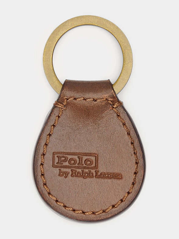 Leather keychain with metal detail - 2