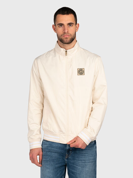 Black jacket with zip and logo patch