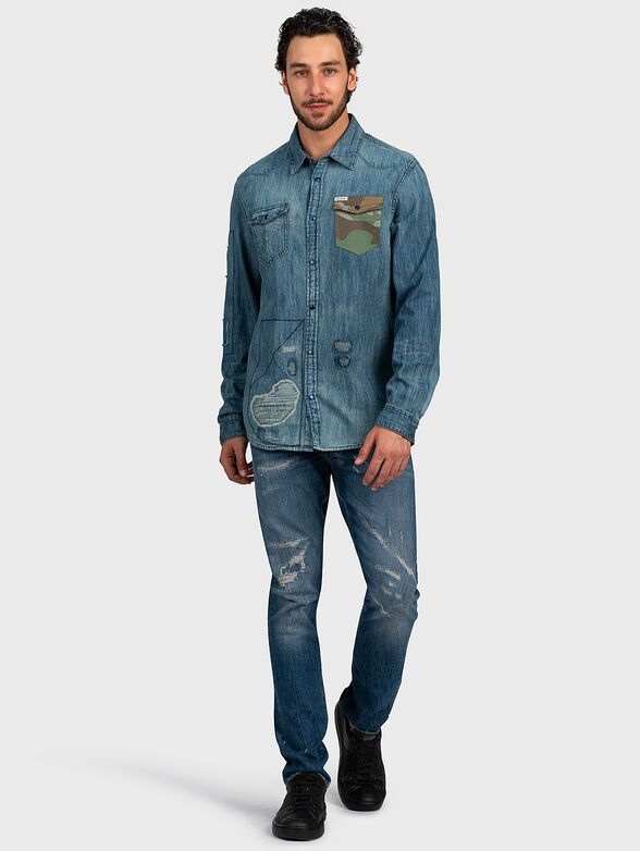 Denim shirt with tears - 2