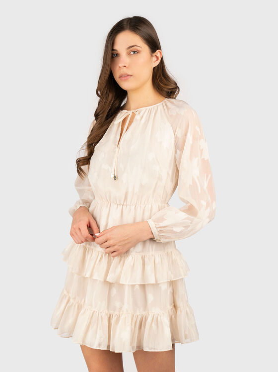Midi dress with long sleeves and print - 1